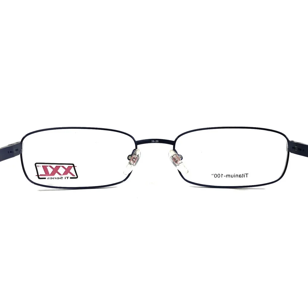 XXL Ti Series Eyeglasses Frames Riptide Brown Blue Titanium Rectangle 58-20-145